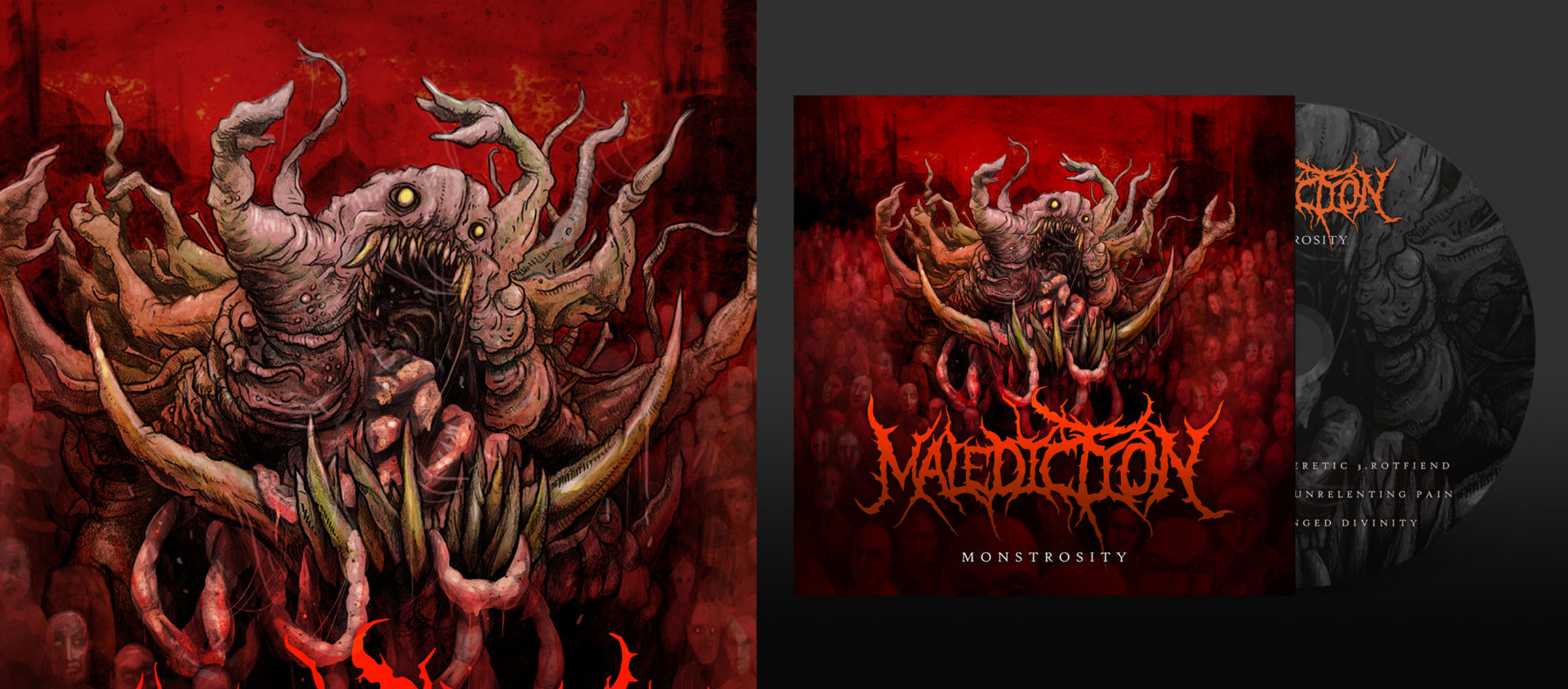 Malediction album art illustrated by Andy Hunt