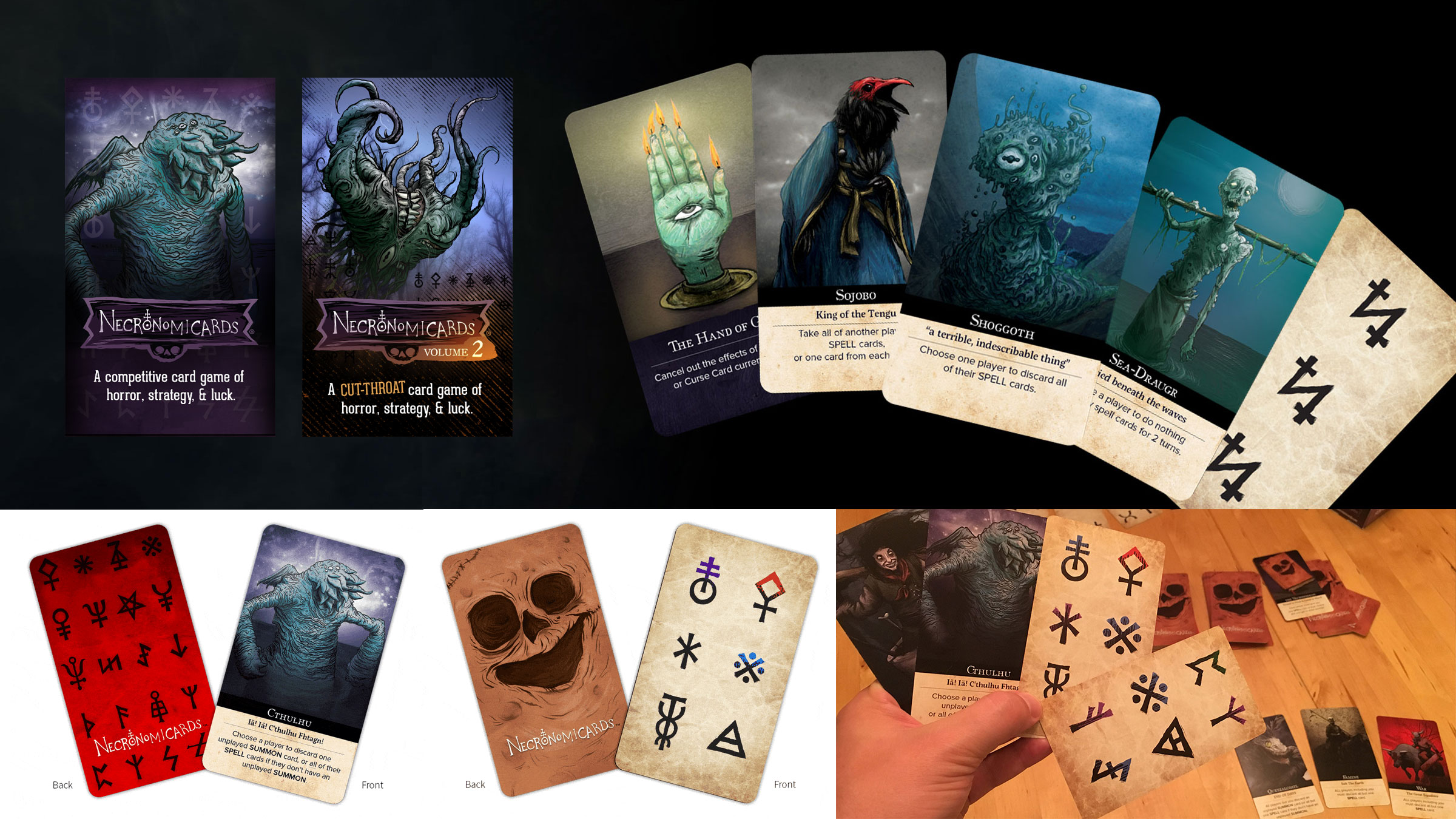 NecronomiCards card game art and design by Andy Hunt (1 of 3)
